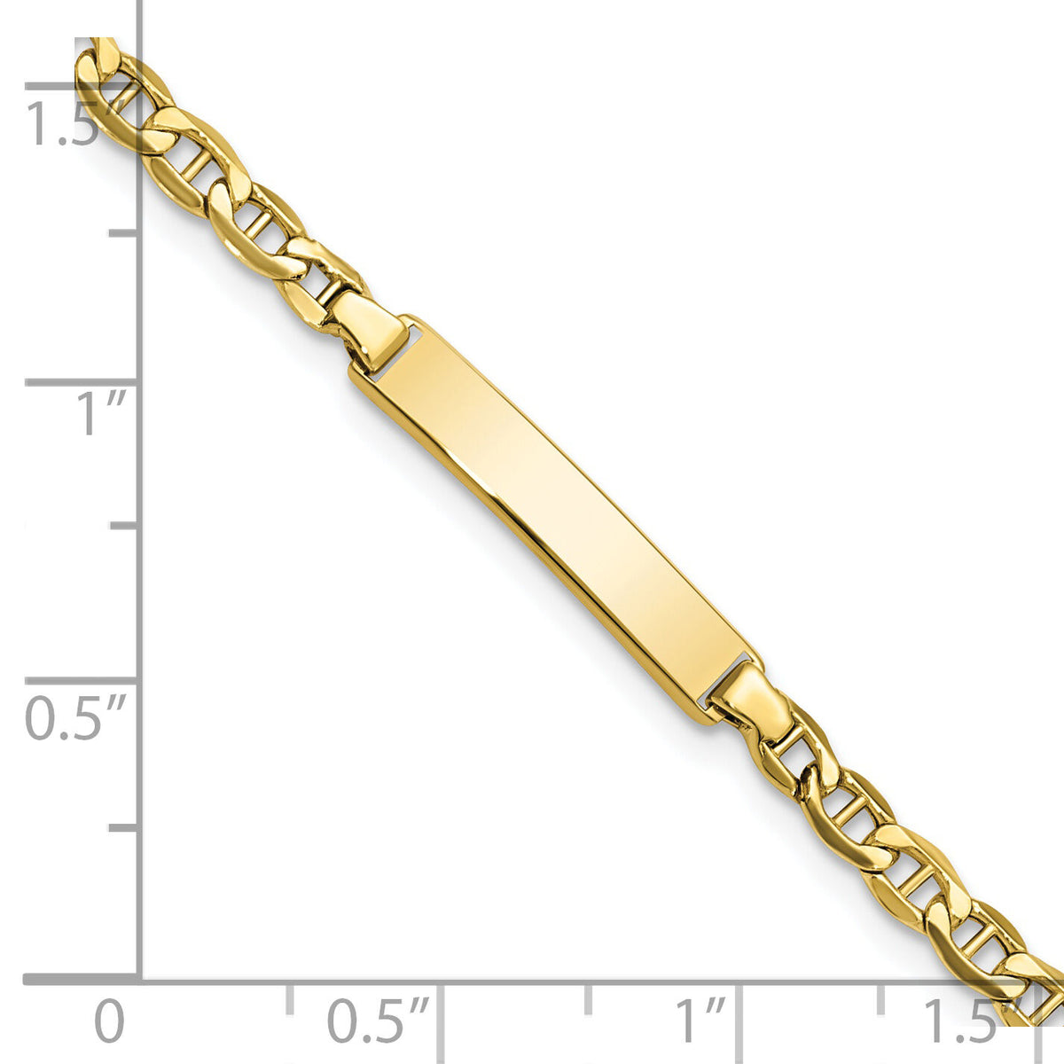 10k Semi-solid Anchor Link ID Bracelet-10DCID139-6