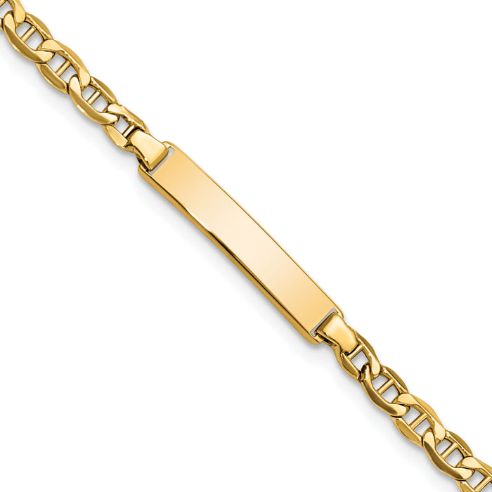 10k Semi-solid Anchor Link ID Bracelet-10DCID139-6