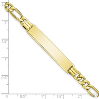 10k Semi-solid Figaro Link ID Bracelet-10DCID141-8