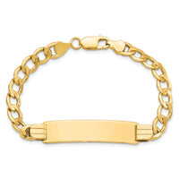 10k Semi-solid Curb Link ID Bracelet-10DCID142-8
