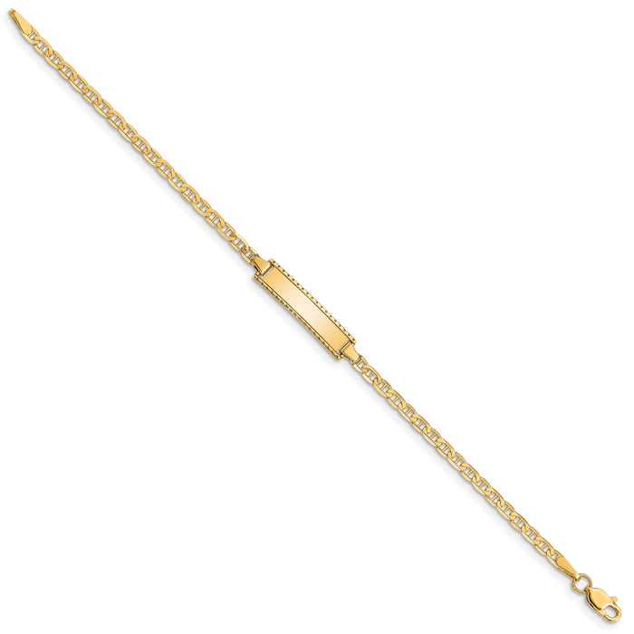 10k Flat Anchor Link ID Bracelet-10DCID86-6