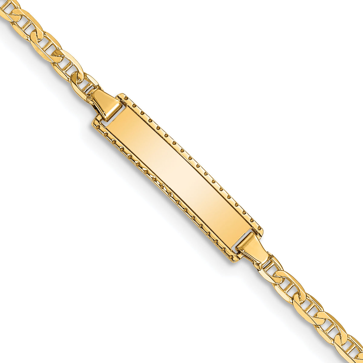 10k Flat Anchor Link ID Bracelet-10DCID86-6