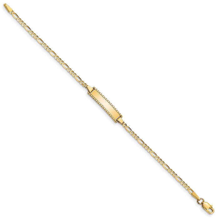 10k Figaro Link ID Bracelet-10DCID87-6
