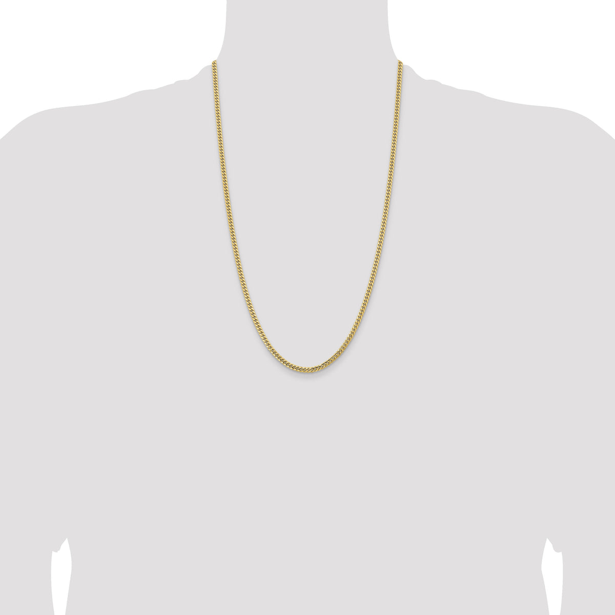 10K 3.5mm Solid Miami Cuban Chain-10DCU100-26