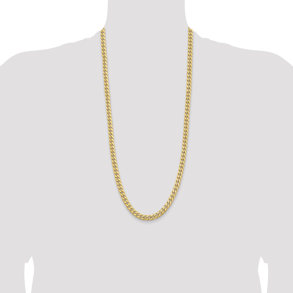 10K 6.75mm Solid Miami Cuban Chain-10DCU220-30
