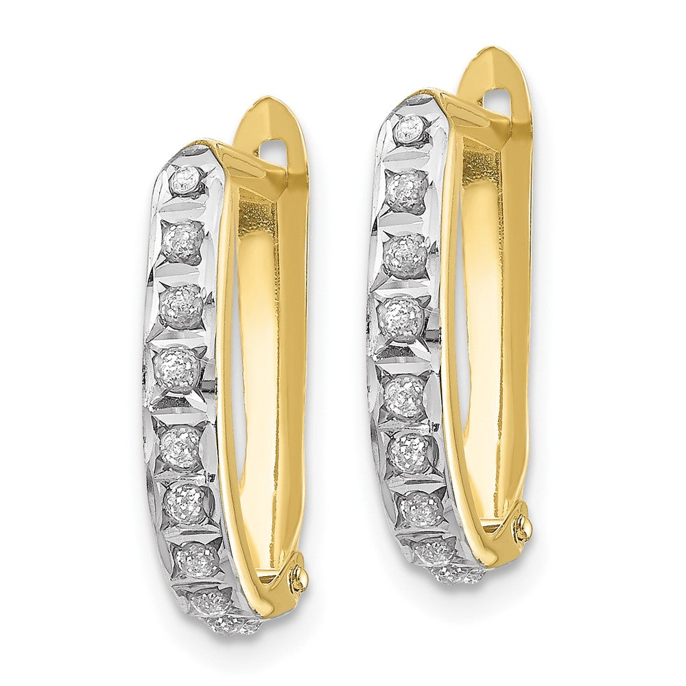 10k Diamond Fascination Hinged Hoop Earrings-10DF147