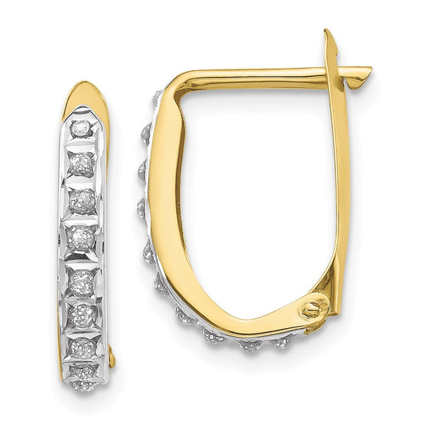 10k Diamond Fascination Hinged Hoop Earrings-10DF147