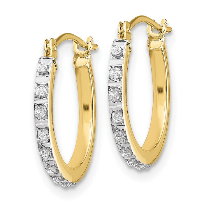 10k Diamond Fascination Small Hinged Hoop Earrings-10DF172