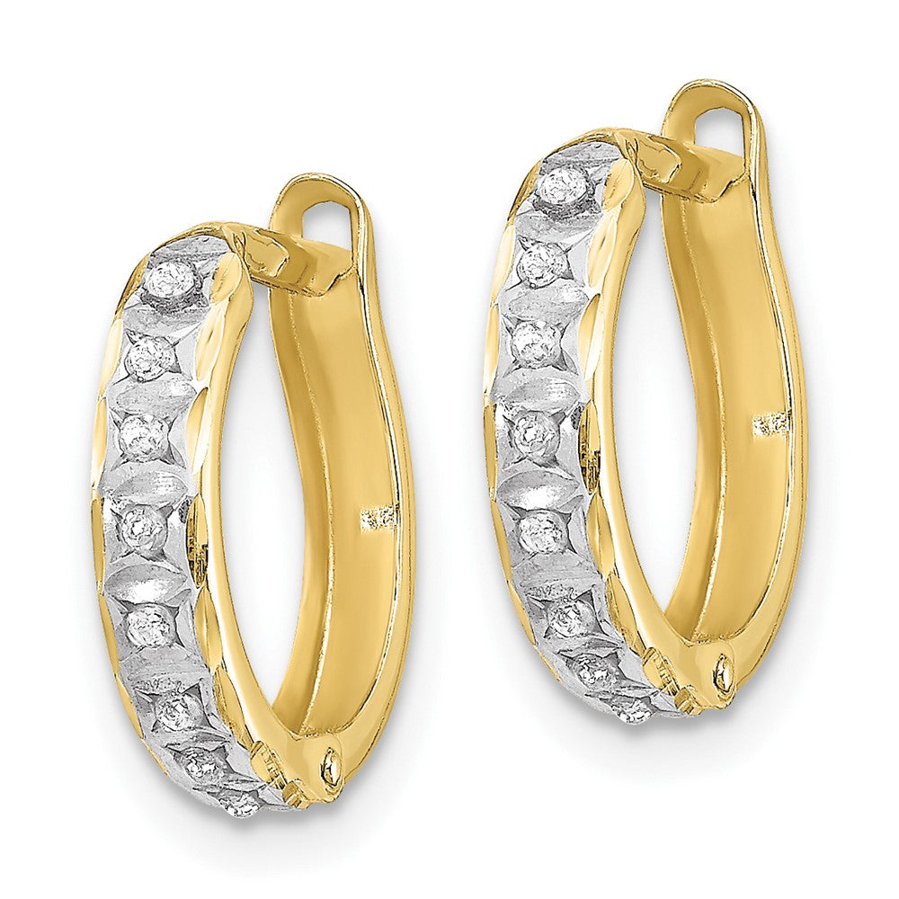 10k Diamond Fascination Round Hinged Hoop Earrings-10DF177