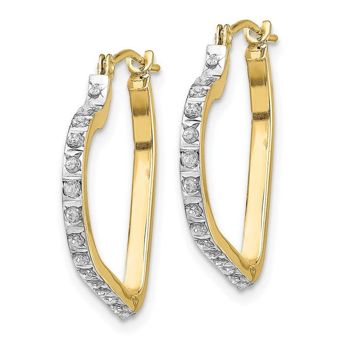 10k Diamond Fascination Heart Hoop Earrings-10DF258