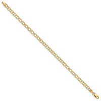 10k Hollow Double Link Charm Bracelet-10DO350-5.5