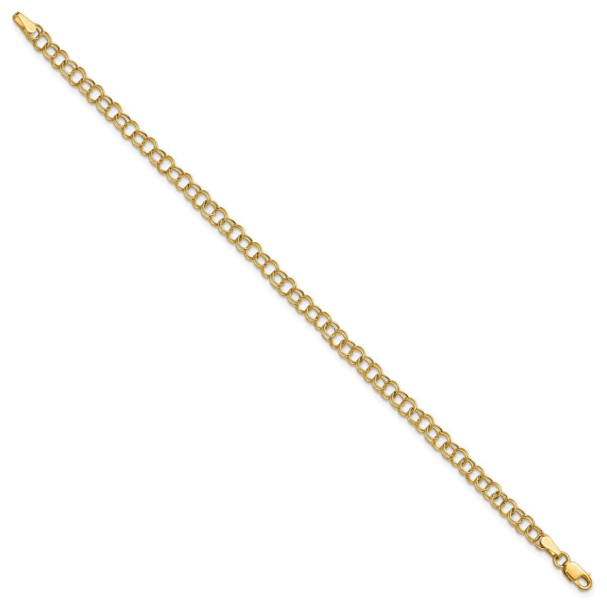 10k Hollow Double Link Charm Bracelet-10DO350-7