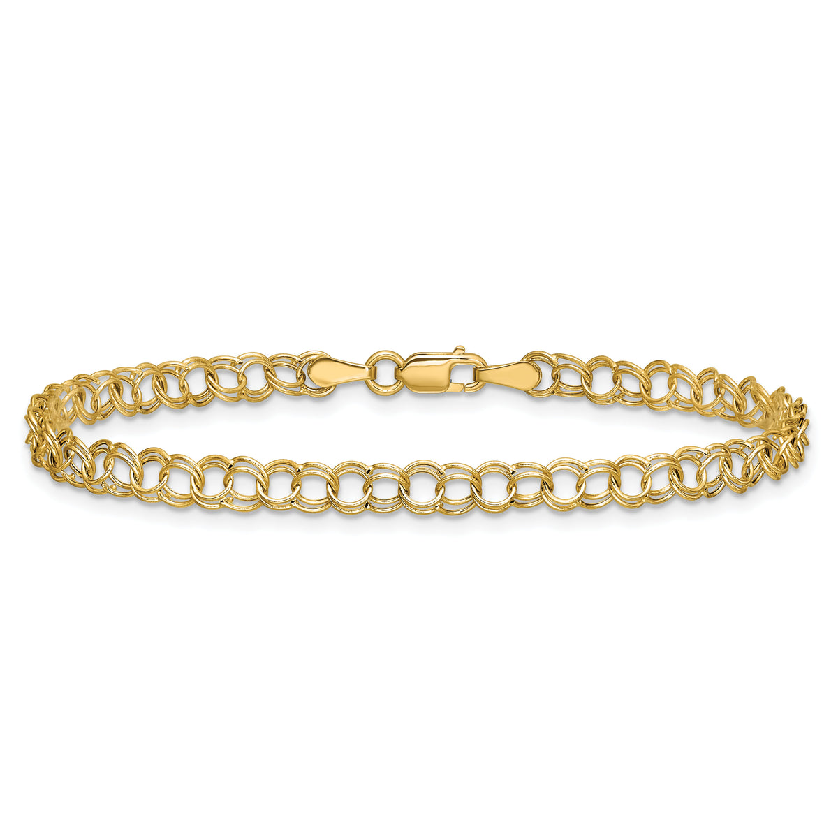 10k Hollow Double Link Charm Bracelet-10DO350-8