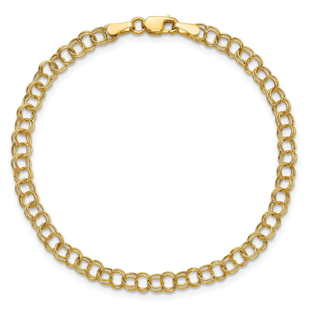 10k Hollow Double Link Charm Bracelet-10DO350-8