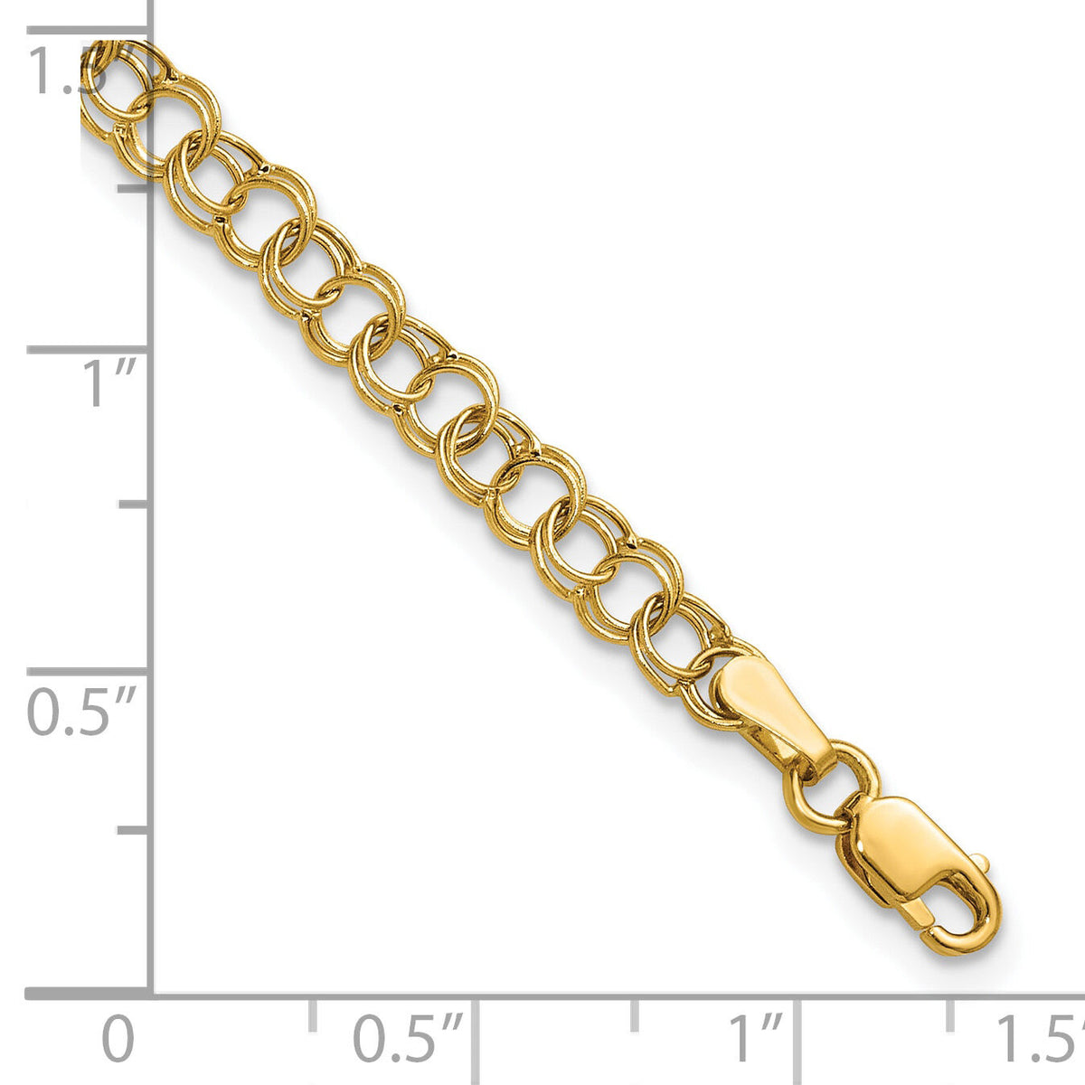 10k Hollow Double Link Charm Bracelet-10DO350-8