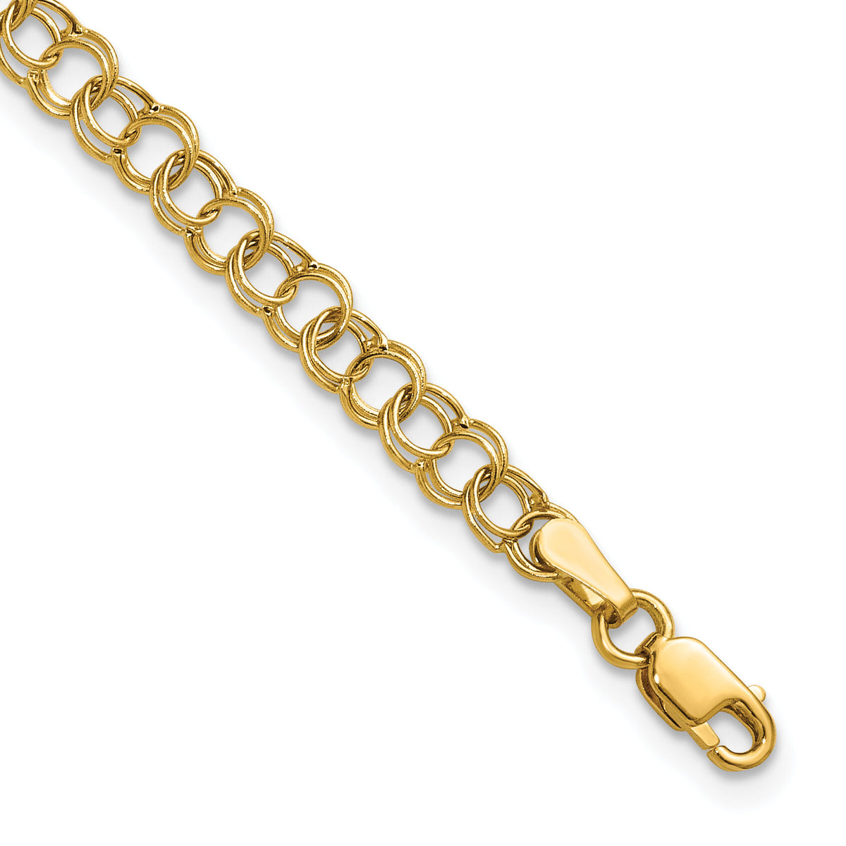 10k Hollow Double Link Charm Bracelet-10DO350-8