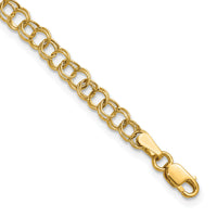 10k Hollow Double Link Charm Bracelet-10DO350-8