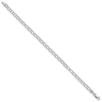 10k White Gold Hollow Double Link Charm Bracelet-10DO350W-8