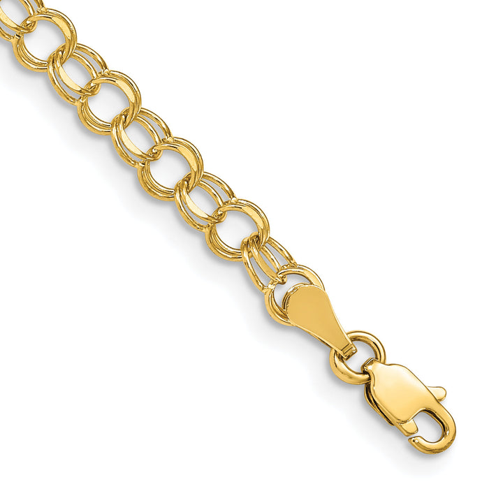 10k Double Link Charm Bracelet-10DO506-6