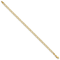 10k Solid Double Link Charm Bracelet-10DO507-7