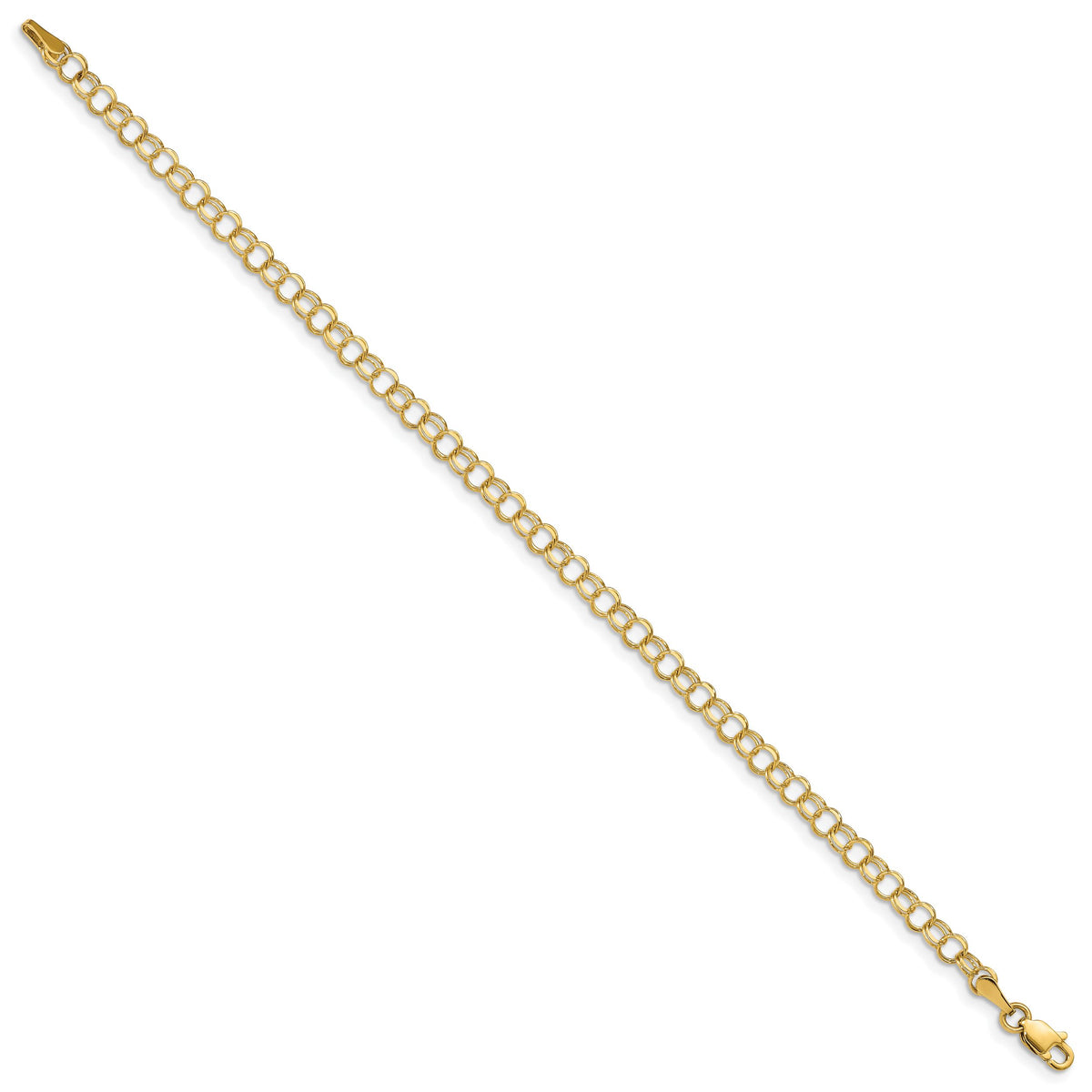 10k Solid Double Link Charm Bracelet-10DO507-8