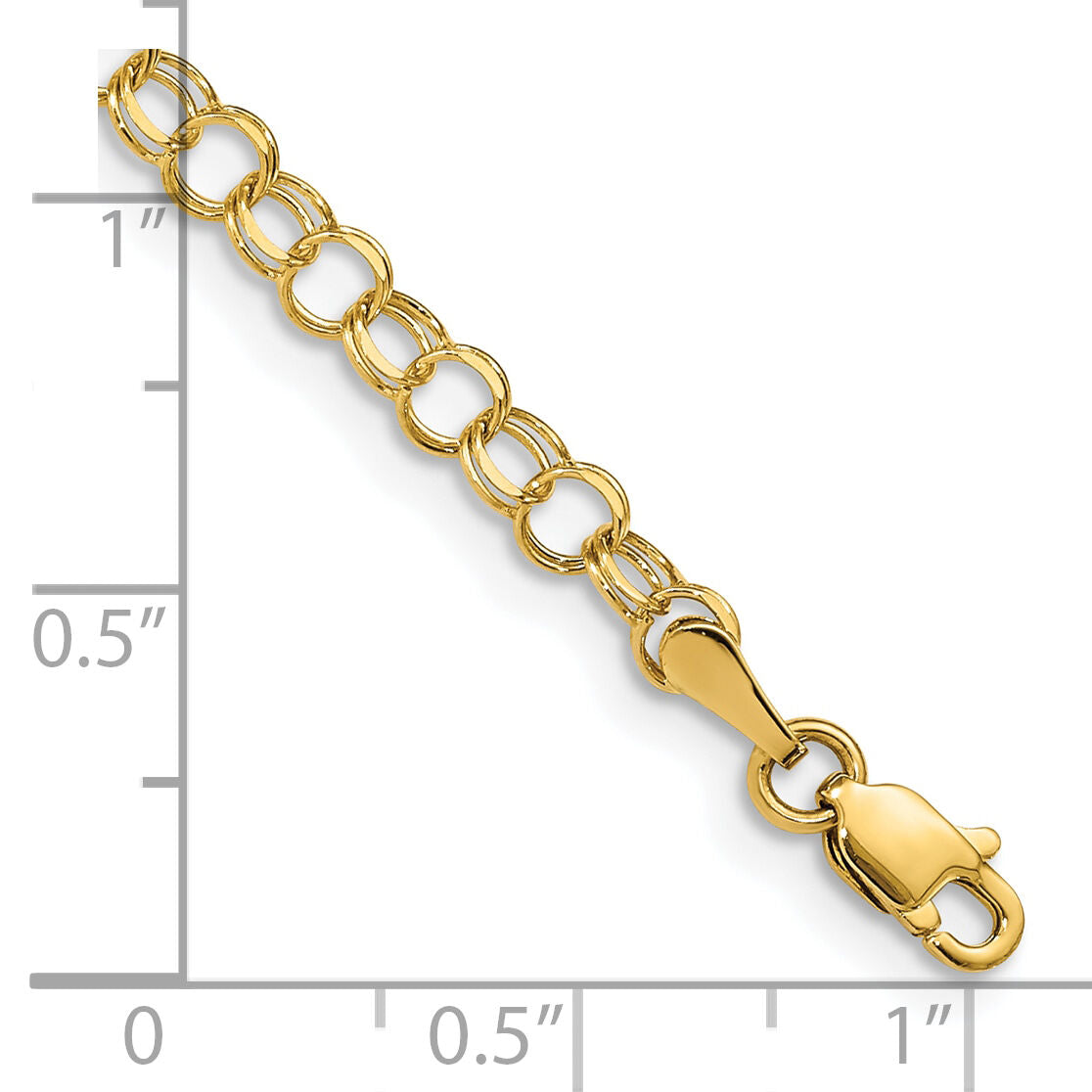 10k Solid Double Link Charm Bracelet-10DO507-5.5