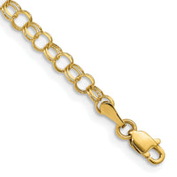 10k Solid Double Link Charm Bracelet-10DO507-8
