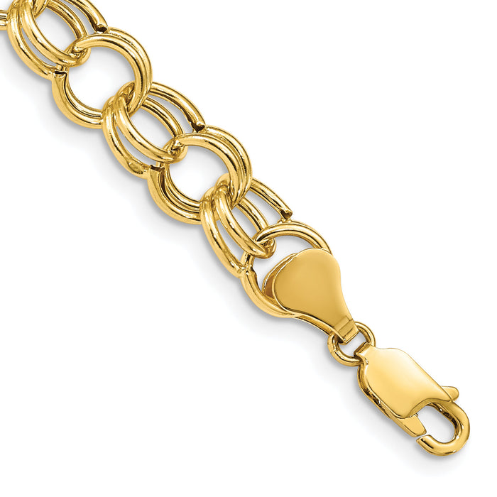 10k Hollow Double Link Charm Bracelet-10DO520-7
