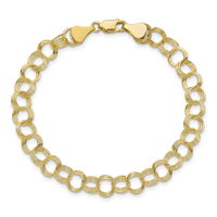 10k Solid Triple Link Charm Bracelet-10DO531-8
