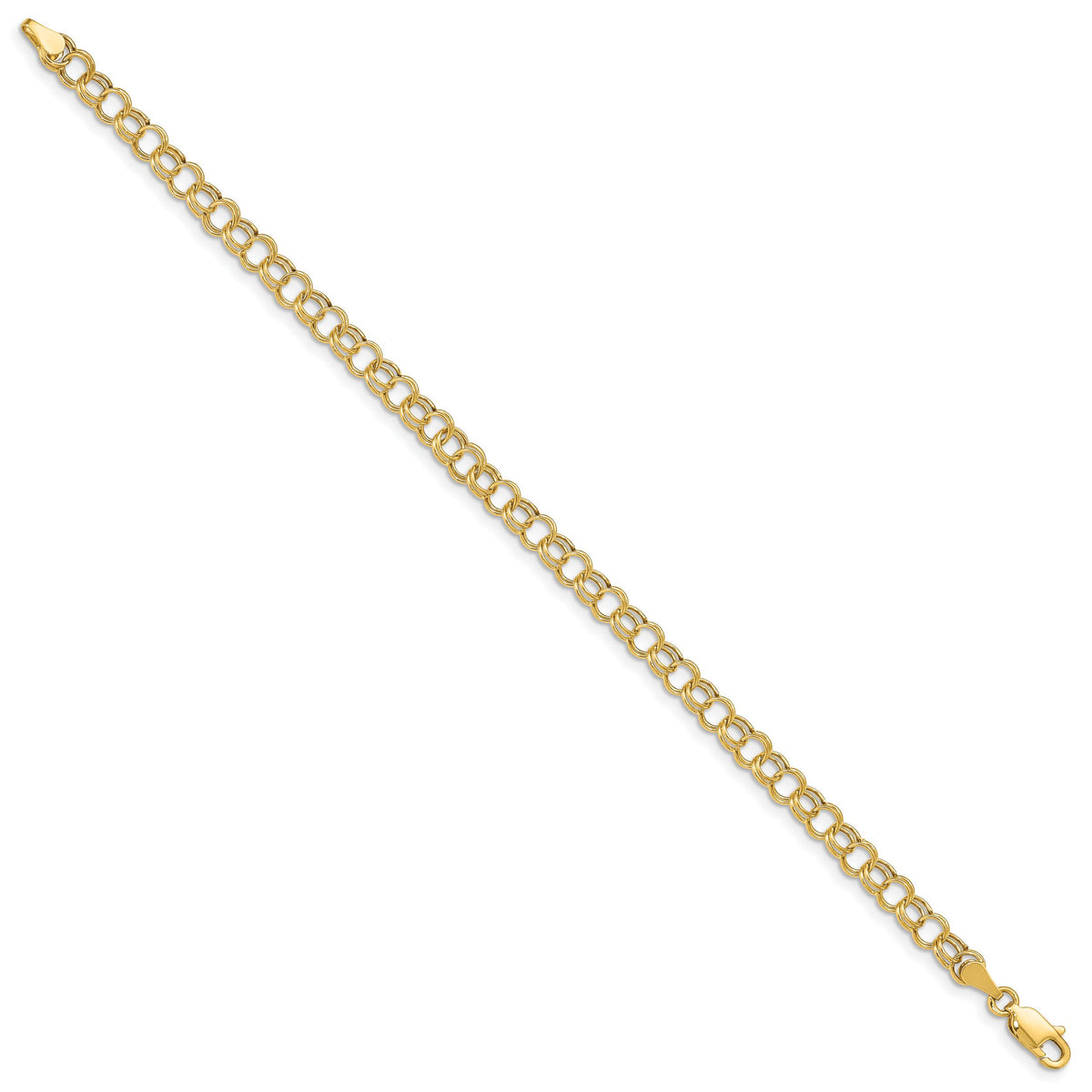 10k Hollow Double Link Charm Bracelet-10DO540-6