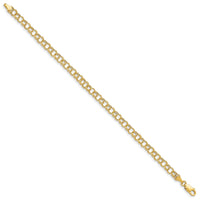 10k Hollow Double Link Charm Bracelet-10DO540-8