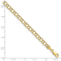 10k Hollow Double Link Charm Bracelet-10DO540-8
