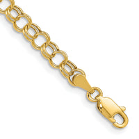 10k Hollow Double Link Charm Bracelet-10DO540-8