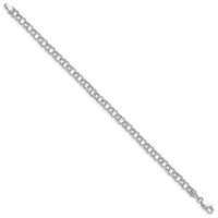10k White Gold Hollow Double Link Charm Bracelet-10DO540W-7