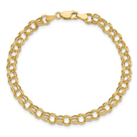 10k Hollow Double Link Charm Bracelet-10DO541-7