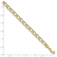 10k Hollow Double Link Charm Bracelet-10DO541-7