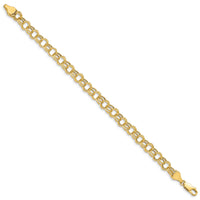 10k Hollow Double Link Charm Bracelet-10DO542-7