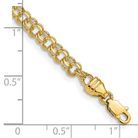 10k 7in 3.75mm Solid Double Link Charm Bracelet-10DOH15-7