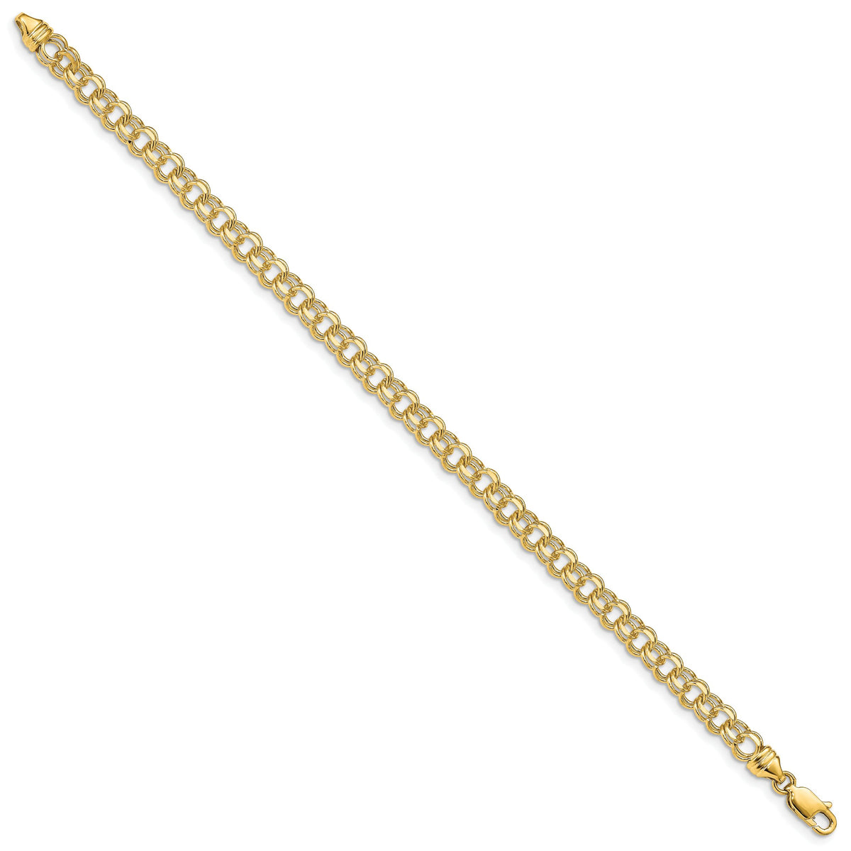 10k 8in 4.75mm Solid Double Link Charm Bracelet-10DOH16-8
