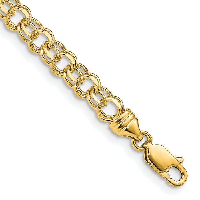 10k 7in 4.75mm Solid Double Link Charm Bracelet-10DOH16-7