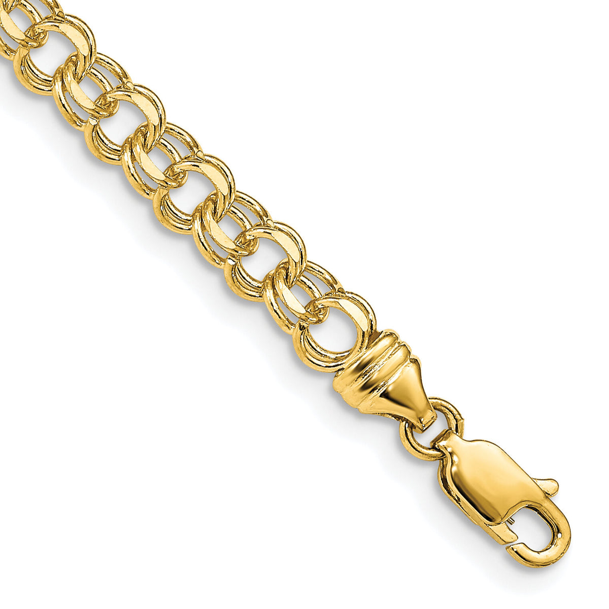 10k 8in 4.75mm Solid Double Link Charm Bracelet-10DOH16-8
