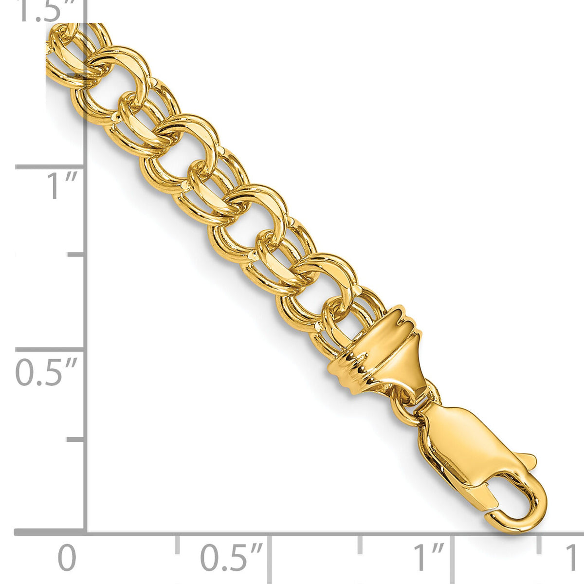 10k 7in 5.5mm Solid Double Link Charm Bracelet-10DOH17-7
