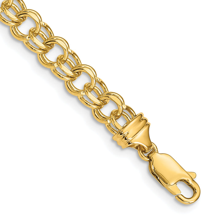 10k 7in 5.5mm Solid Double Link Charm Bracelet-10DOH17-7
