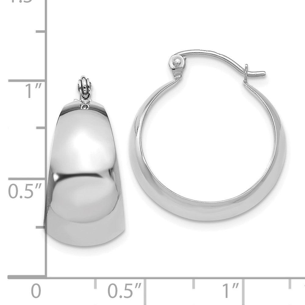 10k White Gold Polished 10.5mm Tapered Hoop Earrings-10E673W