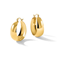 10k Polished 10.5mm Tapered Hoop Earrings-10E674