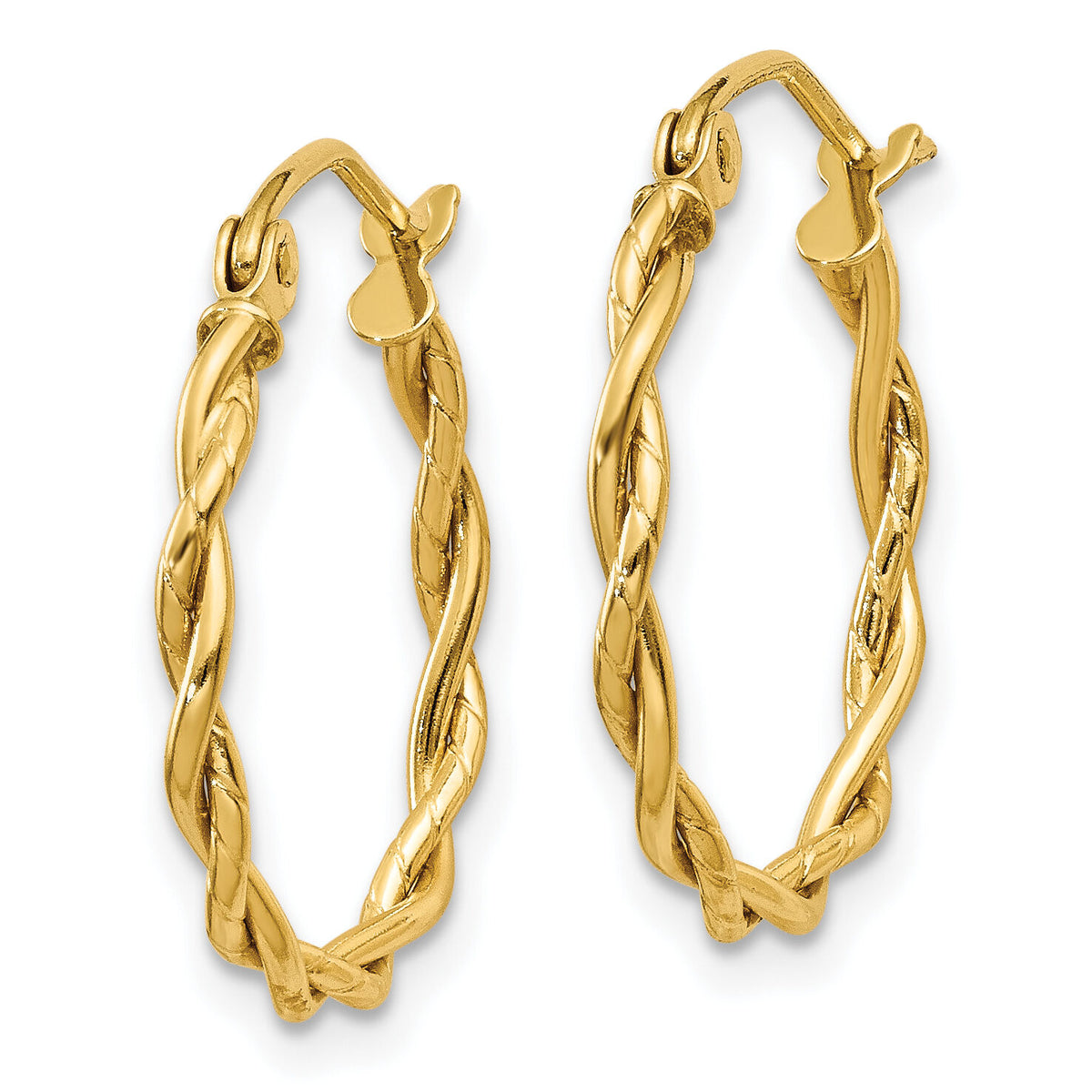 10k Polished 2.25mm Twisted Hoop Earrings-10E849
