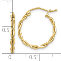 10k Polished 2.25mm Twisted Hoop Earrings-10E849