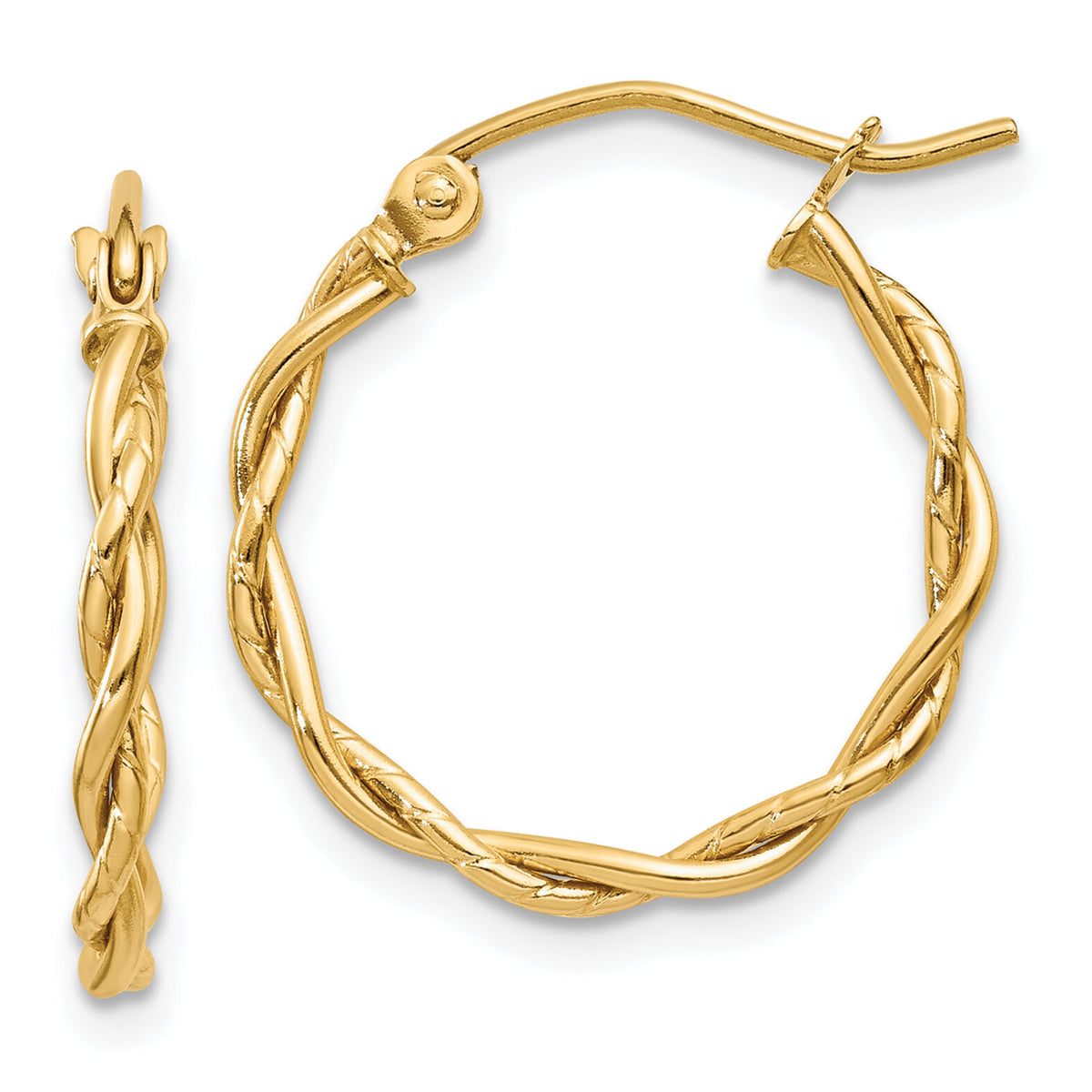 10k Polished 2.25mm Twisted Hoop Earrings-10E849
