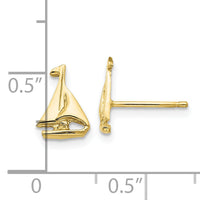 10k Sail Boat Earrings-10E905