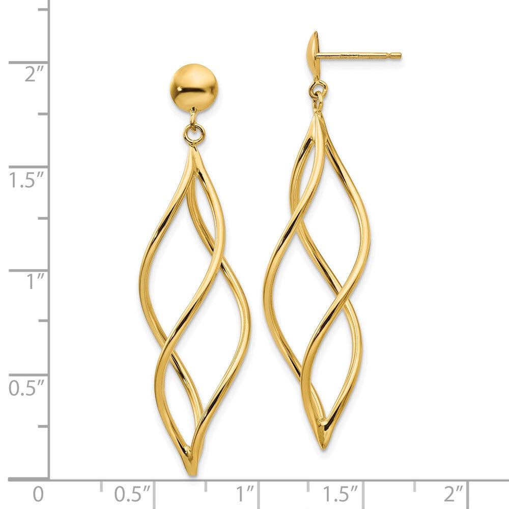 10k Curved Tube Dangle Earrings-INF